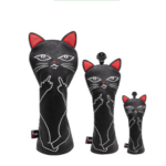 Headcovers Driver, Fairway, Hybrid - Black Kitty