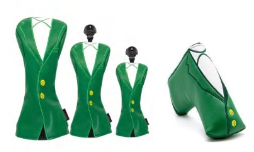 Green_Blazer_driver_fairway_hyrid_putter Headcover Driver, Fairway, Hybrid, Putter - Green Jacket - obrazek 1